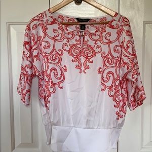 White House Black Market white blouse size S
